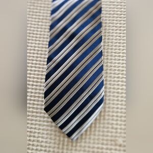 Charvet Navy and Gray Striped Tie